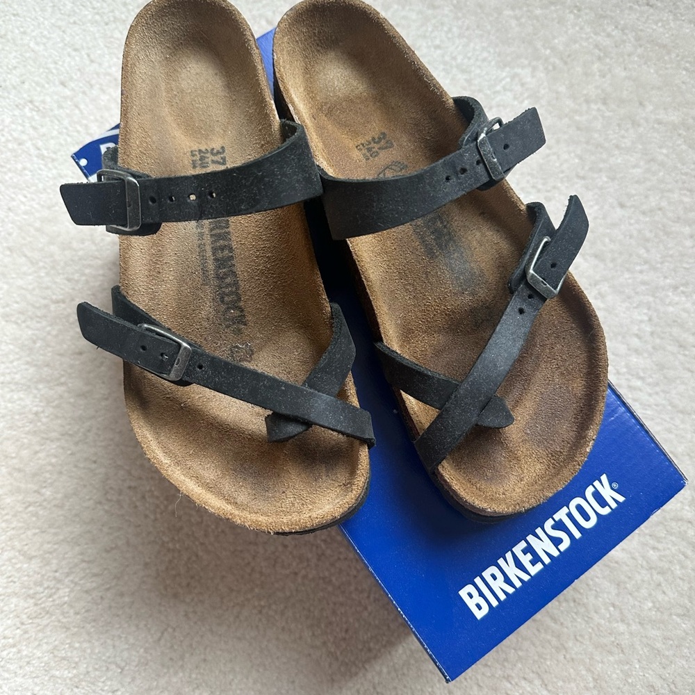 Birkenstock mayari oiled leather black sandals 37 - Picture 2 of 5